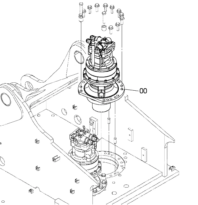 Dispositivo di rotazione Hitachi ZX470LC-5G YB60000927 9301098