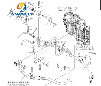 Komatsu PC1250-8 ชุดวาล์วควบคุม 21N-60-41200