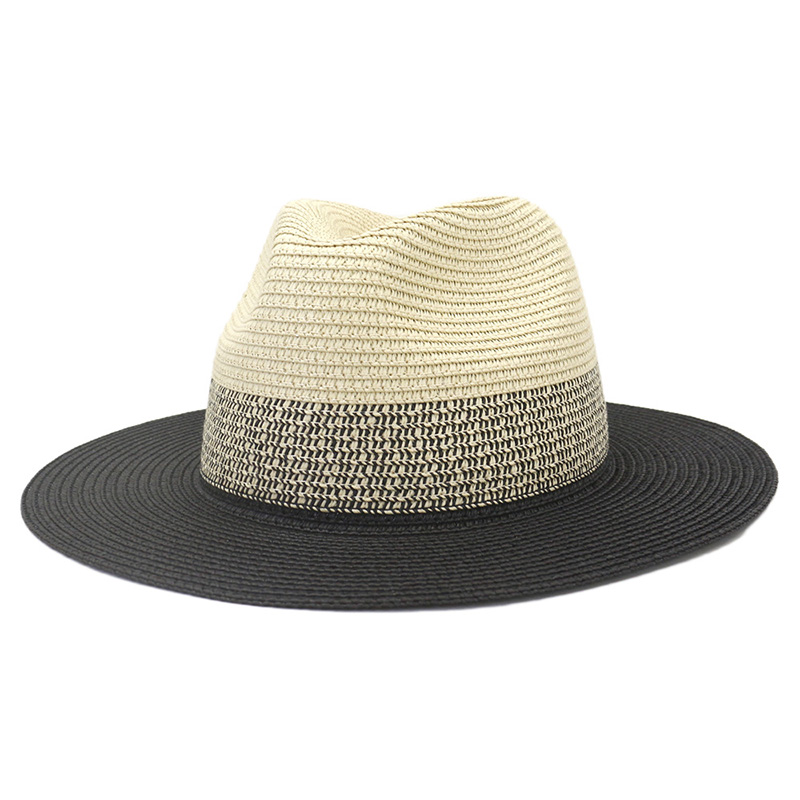 Cappello Fedora Panama da uomo in paglia di carta nera