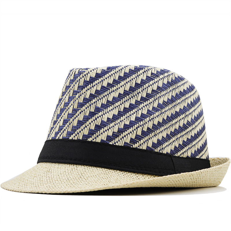 Hot Sale Check Straw Cuban Fedora Sun Hat