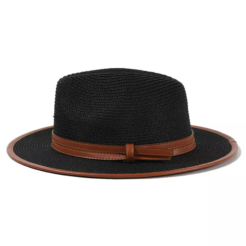 Leather Band Panama Straw Hat for Men