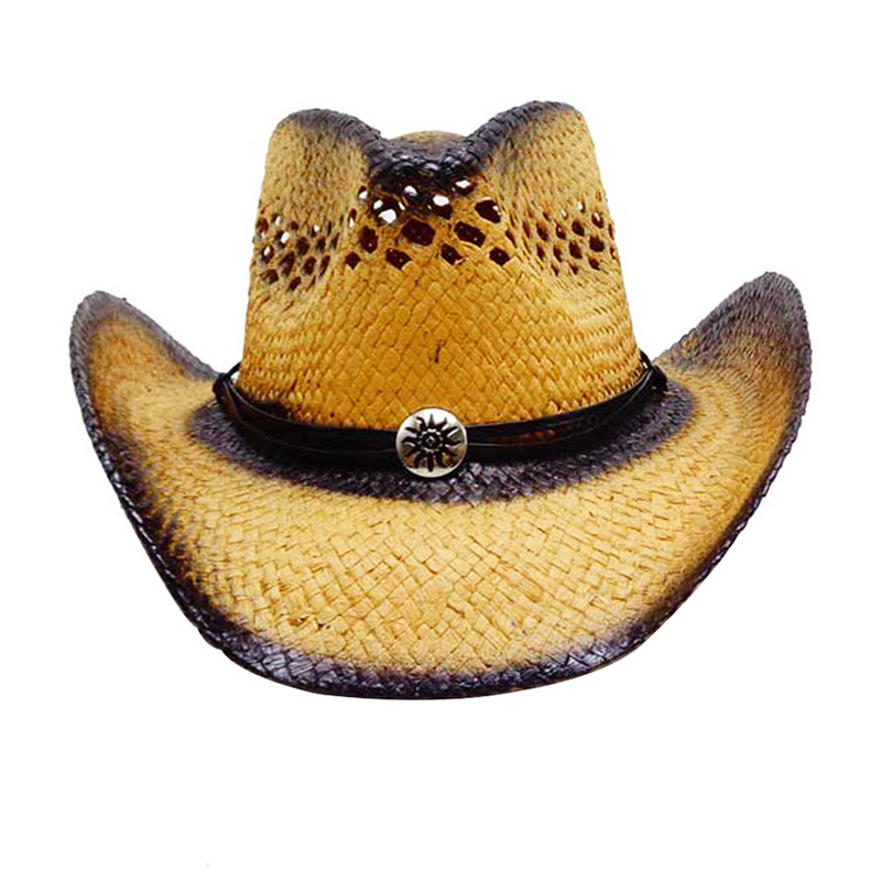 Cappello da cowboy in paglia western da uomo