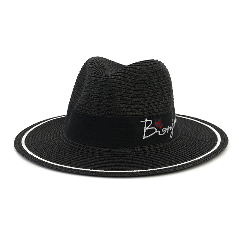 Cappello Fedora in paglia da donna con logo personalizzato