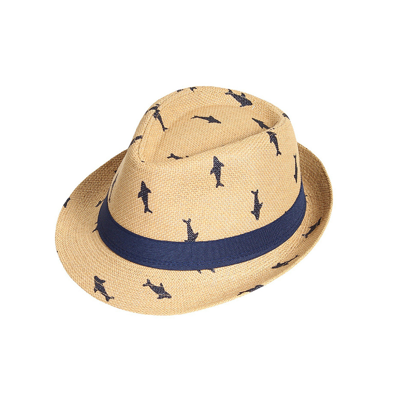 Cappello Fedora in paglia per bambini con logo personalizzato