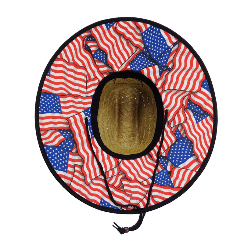 US Flag Straw Hat