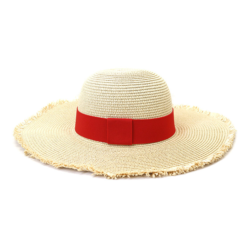 Custom Band Floppy Sun Straw Hats for Women