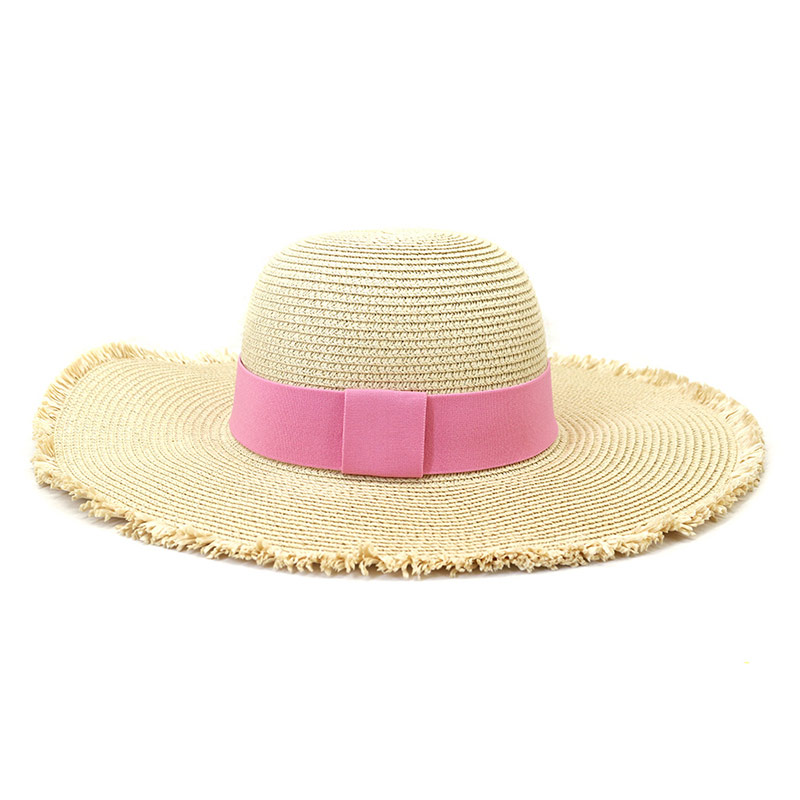 Cappelli di paglia da sole flosci con fascia personalizzata per donna