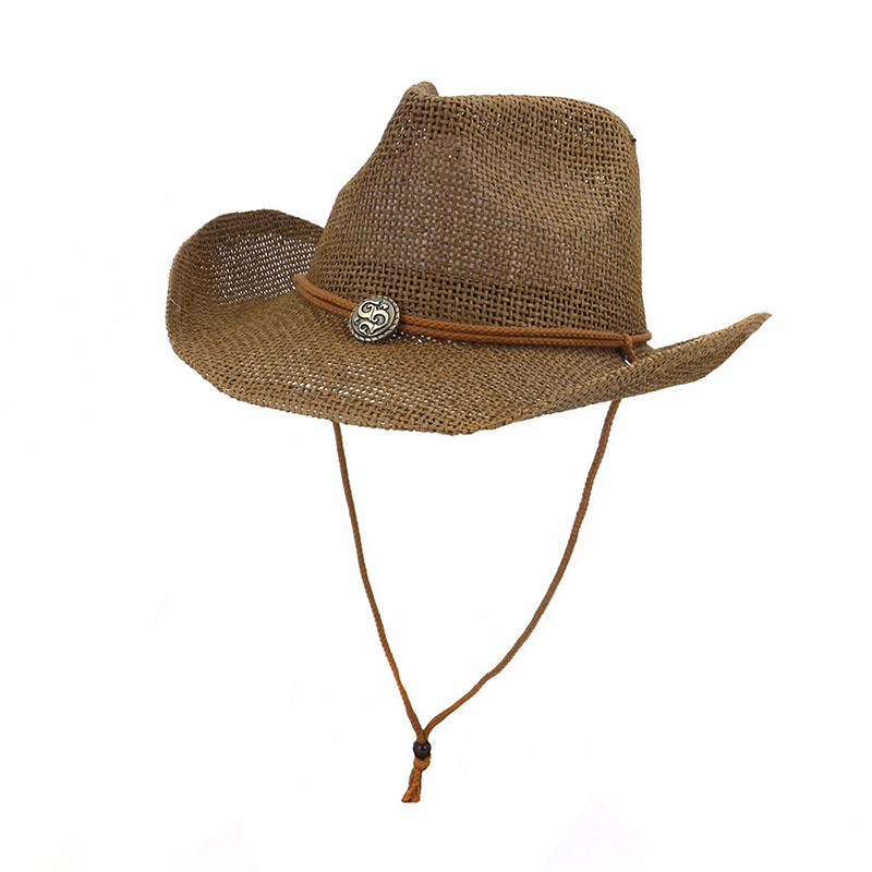Cappello da cowboy western in paglia da sole per adulti