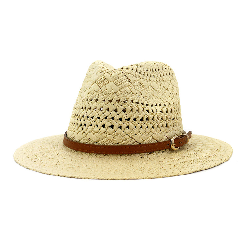 White Women Straw Fedora Hat
