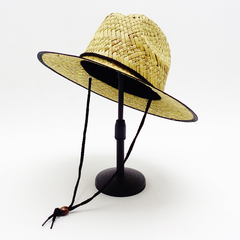 What kind of grass is the lifeguard straw hat made of?