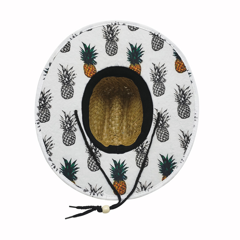 Cappello da bagnino di paglia ananas