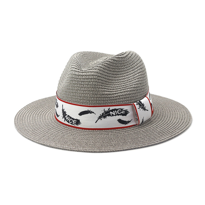 Cappello di paglia Fedora da uomo con logo personalizzato
