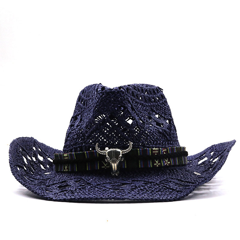 Cappelli da cowboy in paglia intrecciata a mano