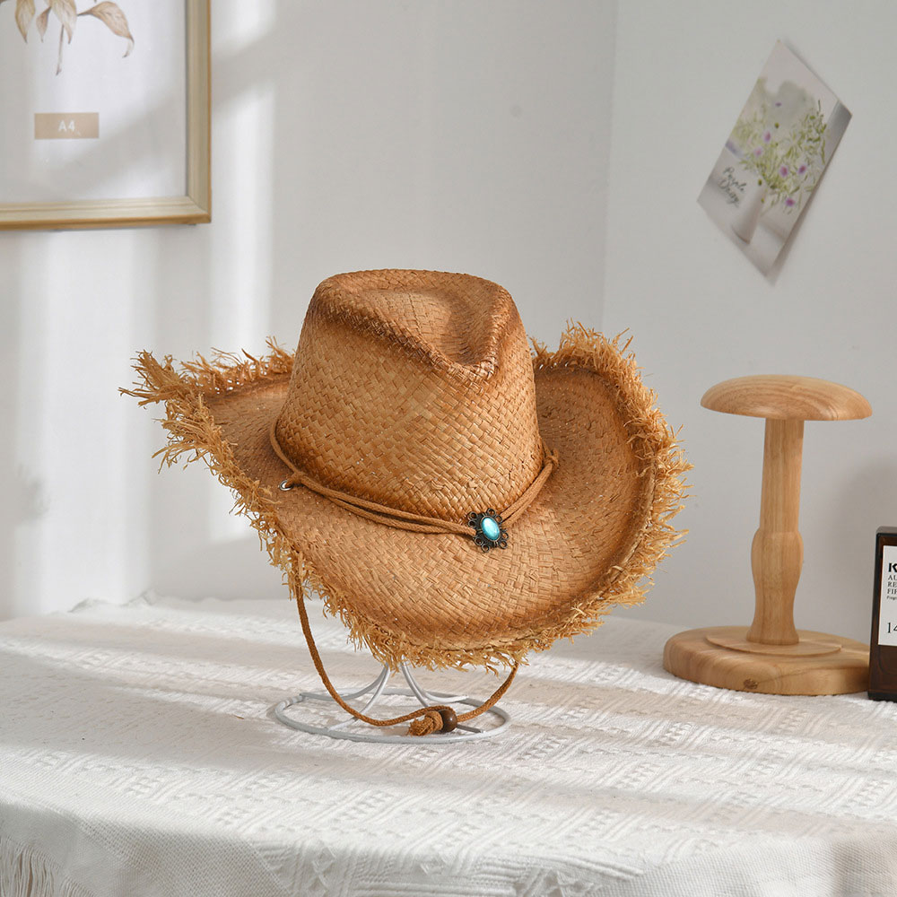 Raffia Straw Cowboy -hattu