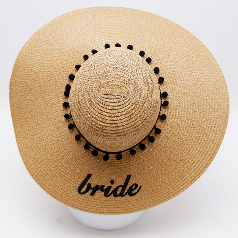 Cappello di paglia Sun Protect Bride per la luna di miele