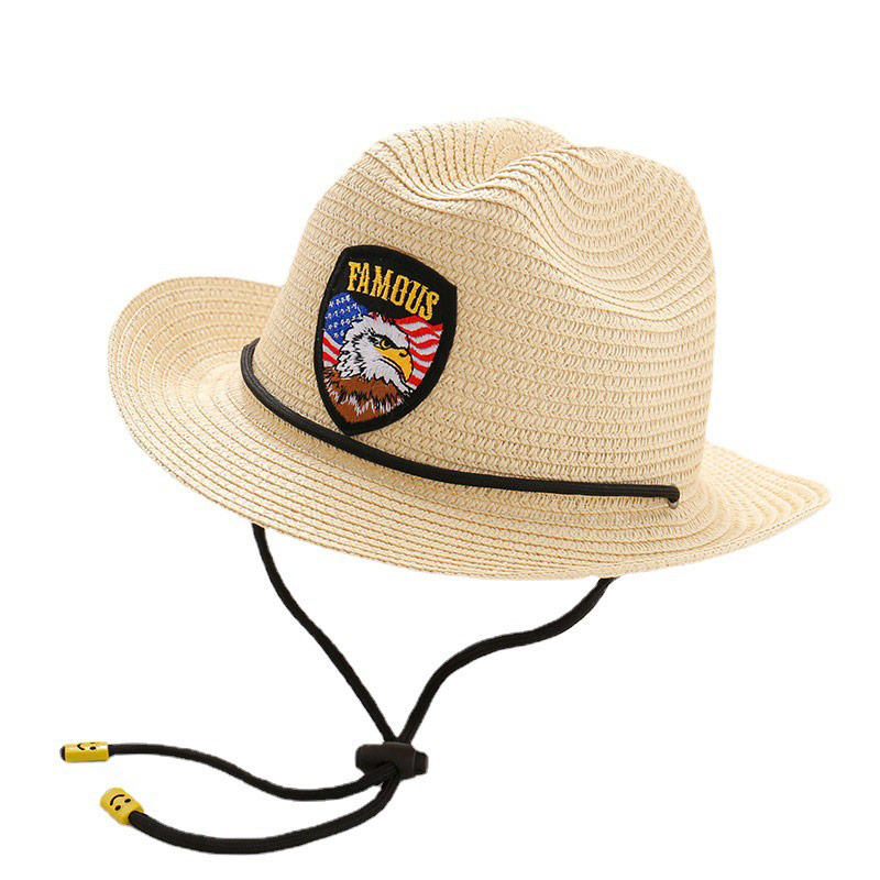Пользовательский логотип Дети Ковбойская соломенная шляпа