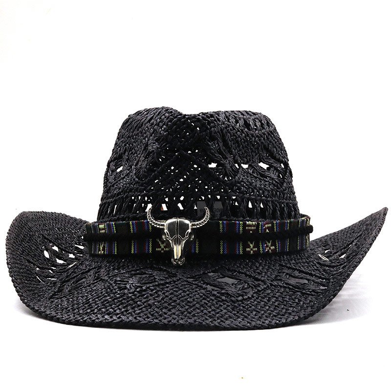 Käsinkudotut olki Cowboy-hatut