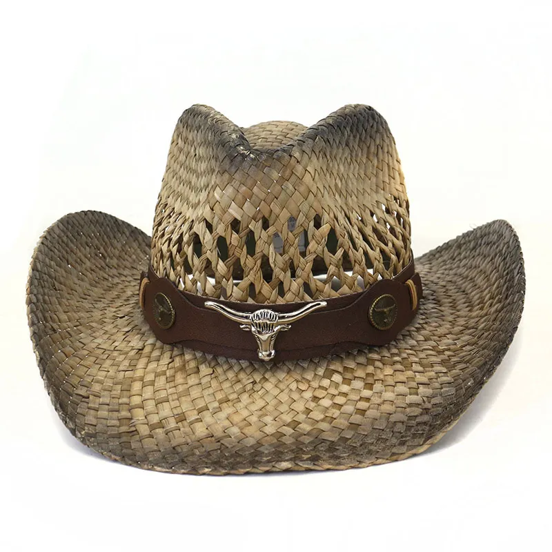Kowbojski kapelusz plażowy ze słomy Angelica