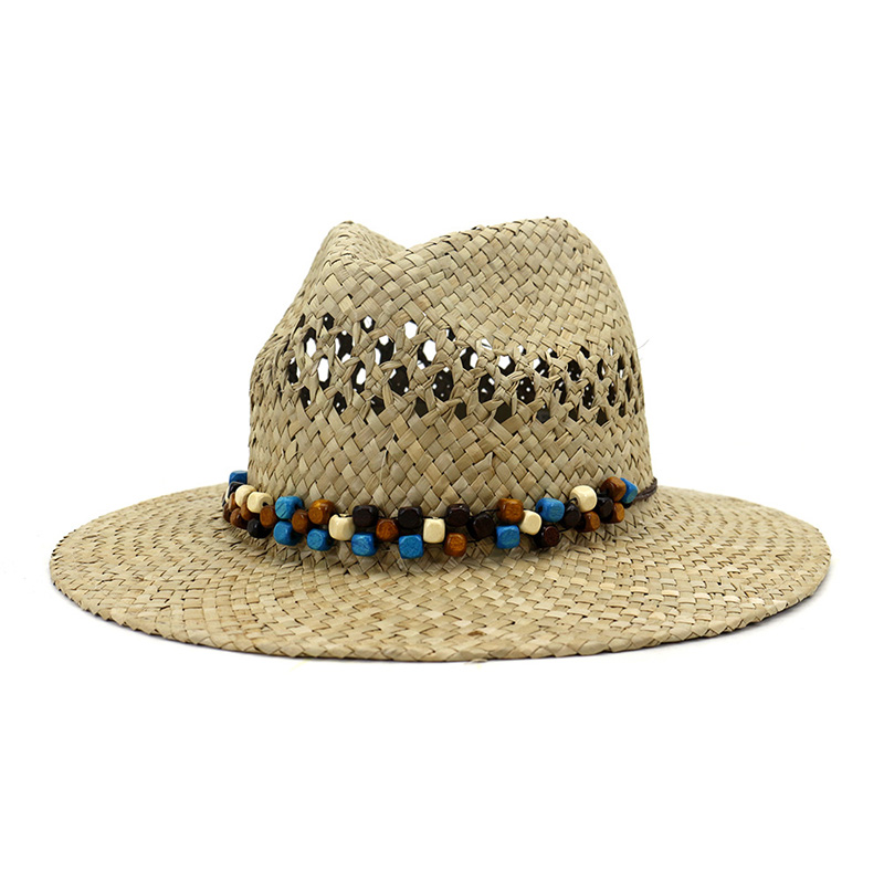 Beach Sun Protect 100% Straw Fedora Sun Hat