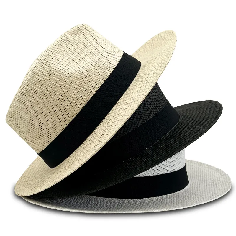 Qara Lent Beş Otlu Fedora Panama Şapkası