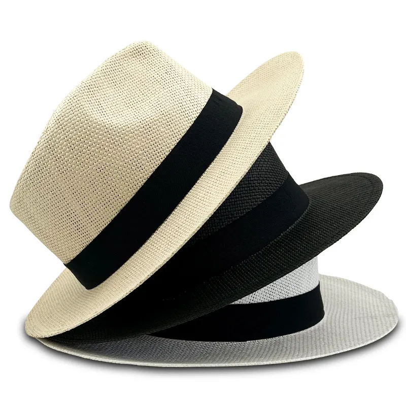 Cappello Panama Fedora Five Grass con nastro nero