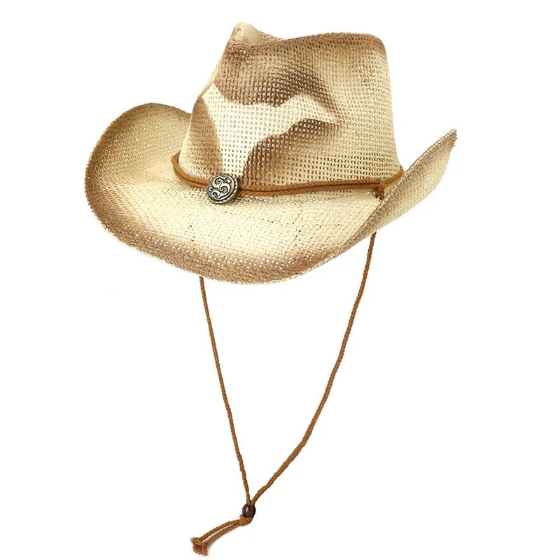 Chapeau Cow Boy en Paille de Papier Imprimé Taureau