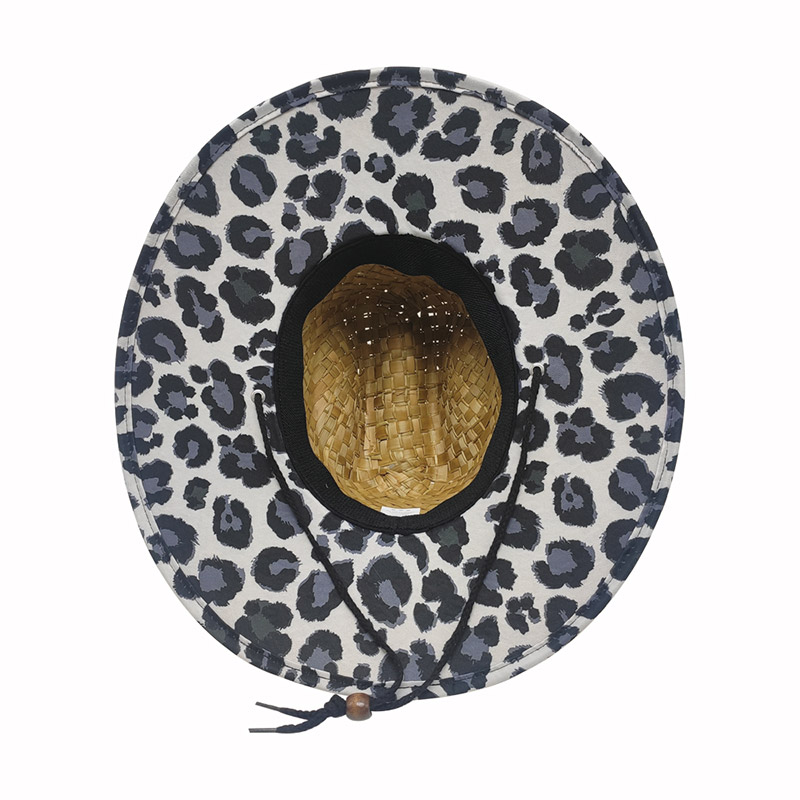 Cappello di paglia leopardato da donna