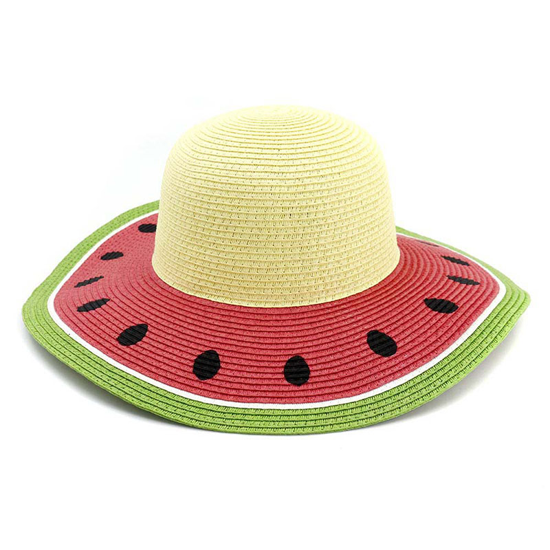 Tani kapelusz przeciwsłoneczny z arbuzem i zabawnym nadrukiem