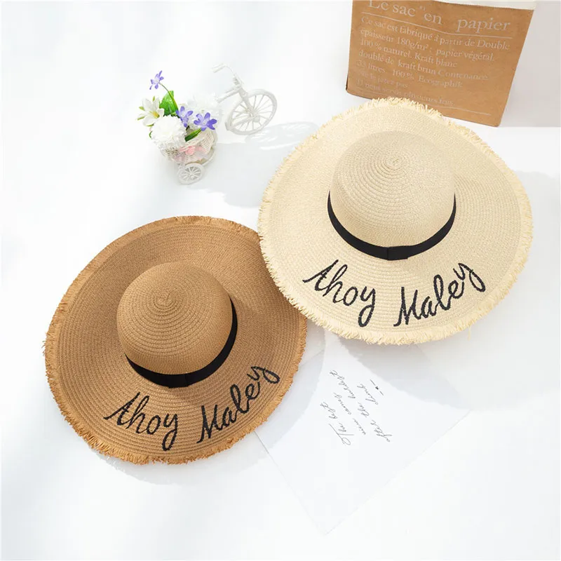 Chữ thêu tùy chỉnh cổ điển Floppy Sun Hat