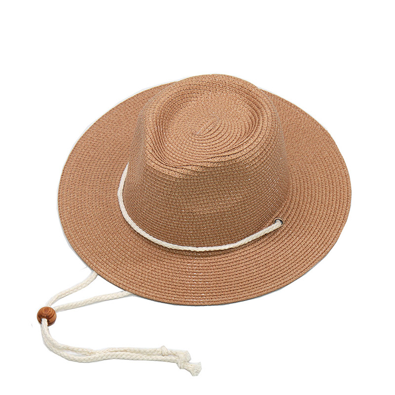 Custom Brand Paper Straw Fedora Hat with Drawstring