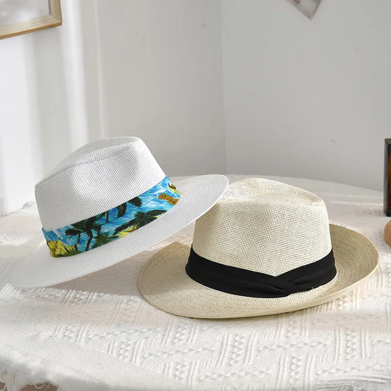 Vlastní design Sun Protect White Fedora Slam Hat