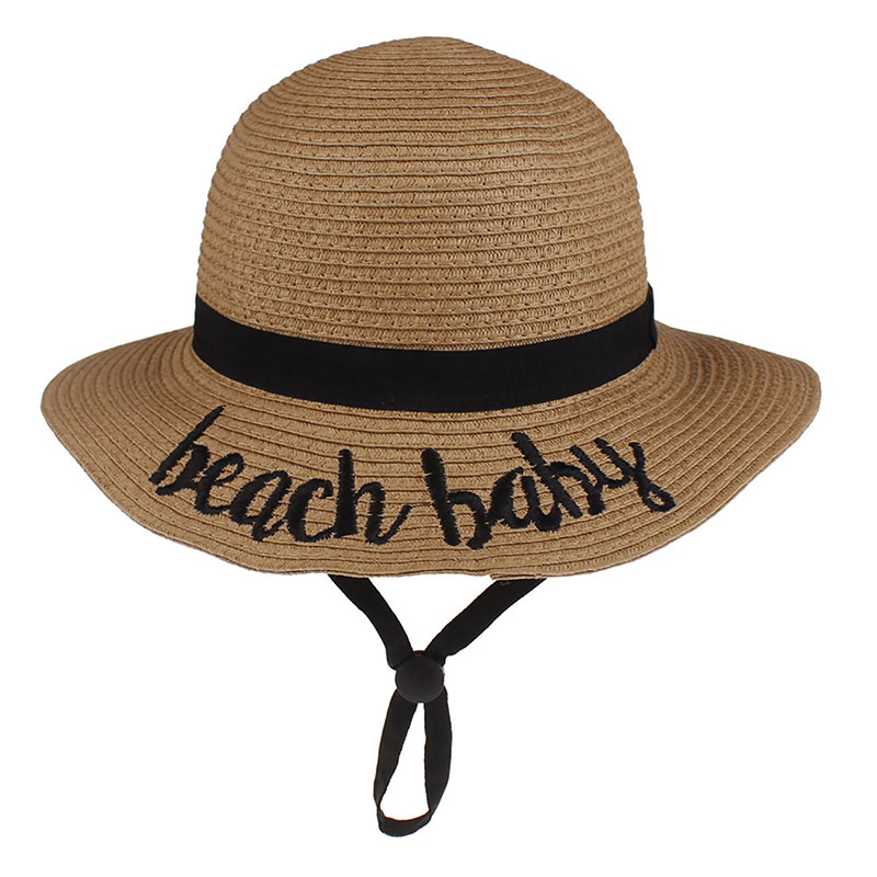 Topi Pantai Anak Perempuan Logo Kustom