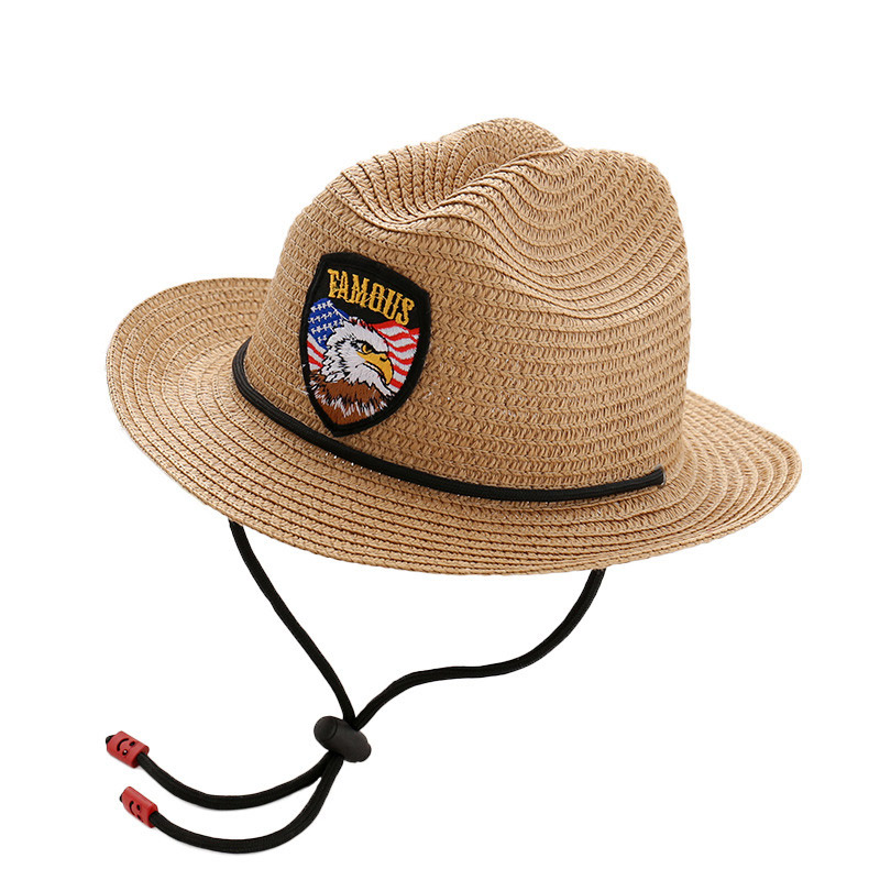 Vaikiška kaubojiška šiaudinė kepurė pagal individualų logotipą
