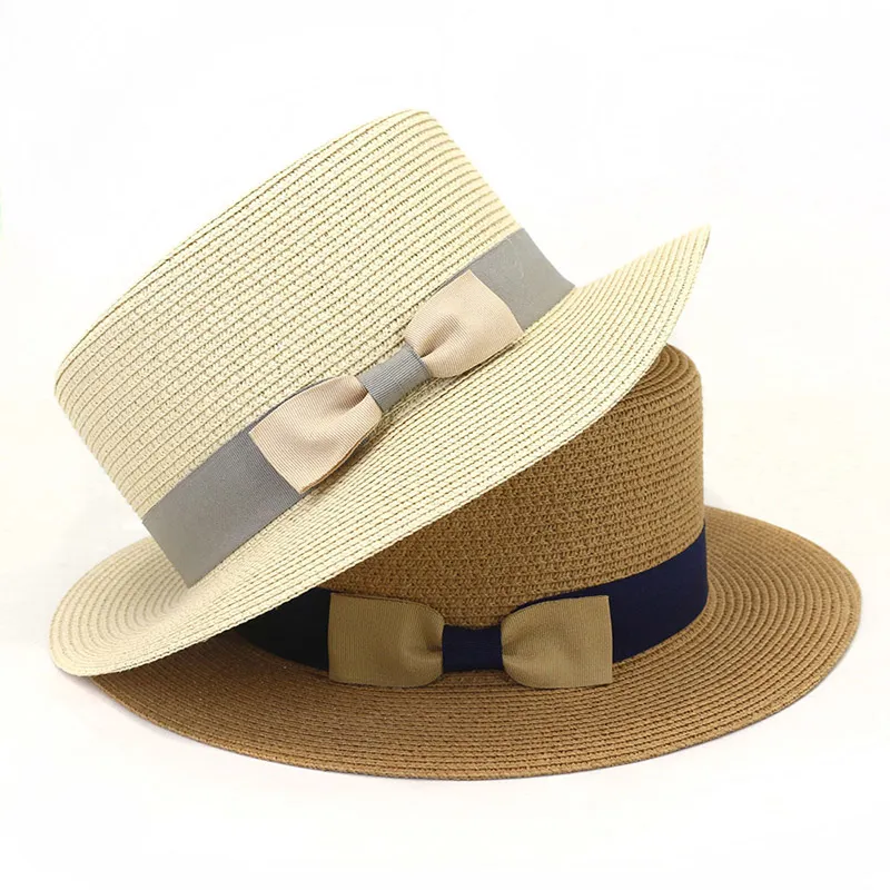 Custom na Logo Straw Boater Hat