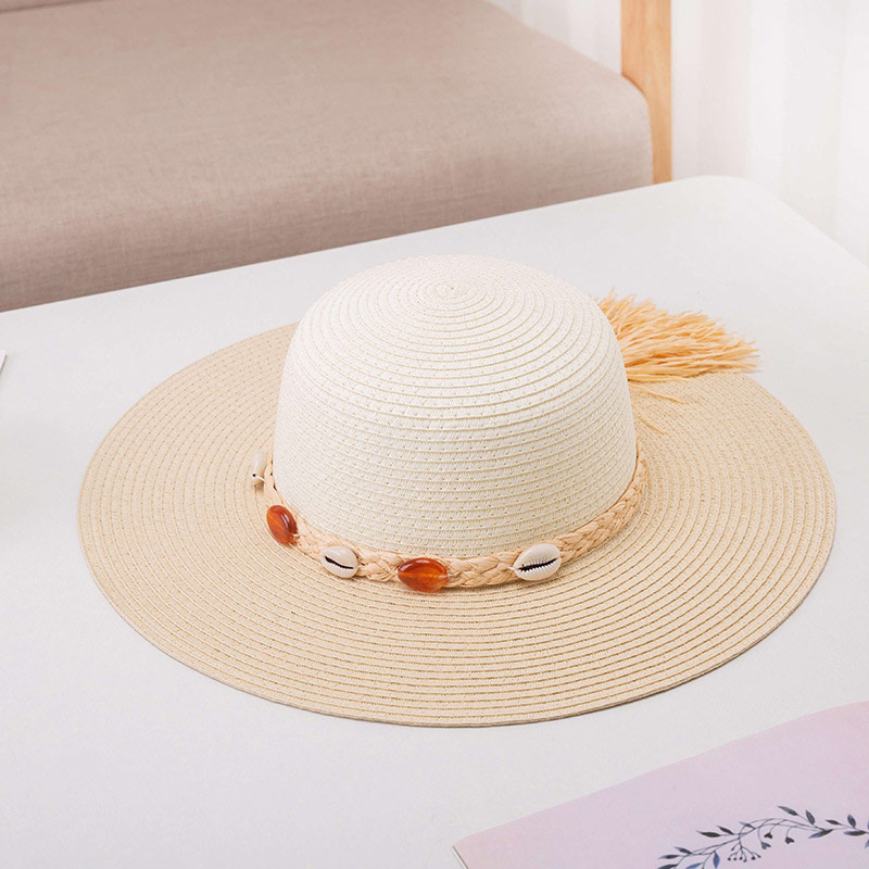 Sombrero de paja flexible de dos tonos con adorno personalizado para mujer