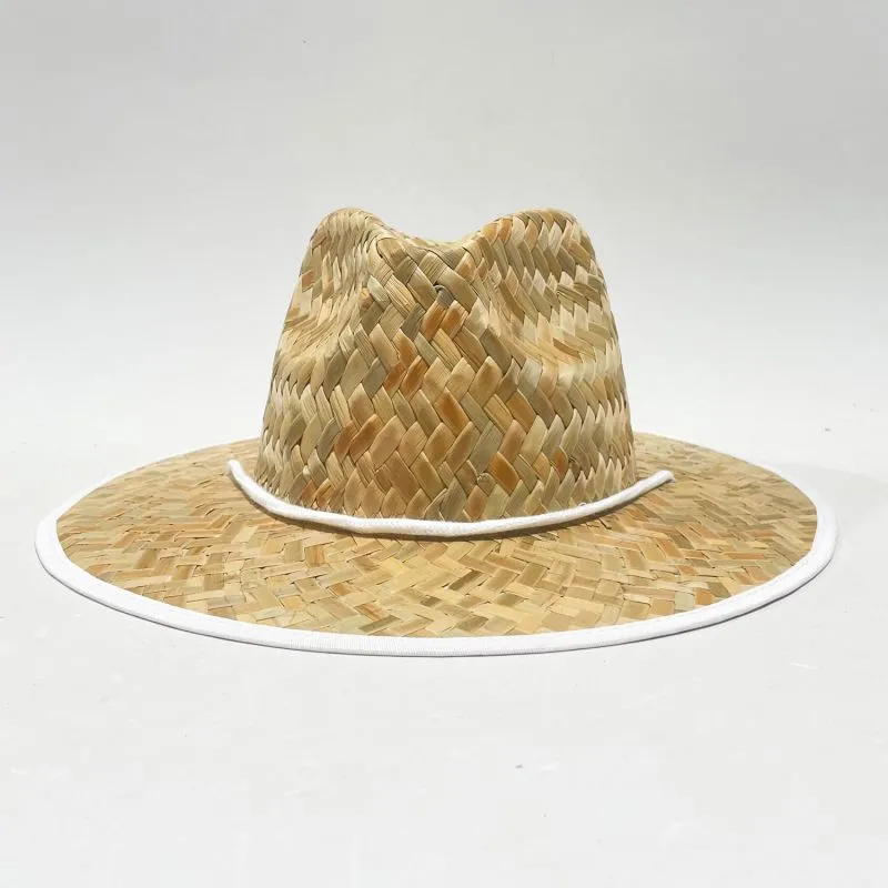 Customized na natural na straw print na sumbrero