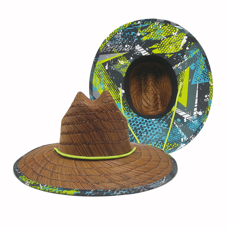 Ciemnobrązowy słomkowy kapelusz ratownika