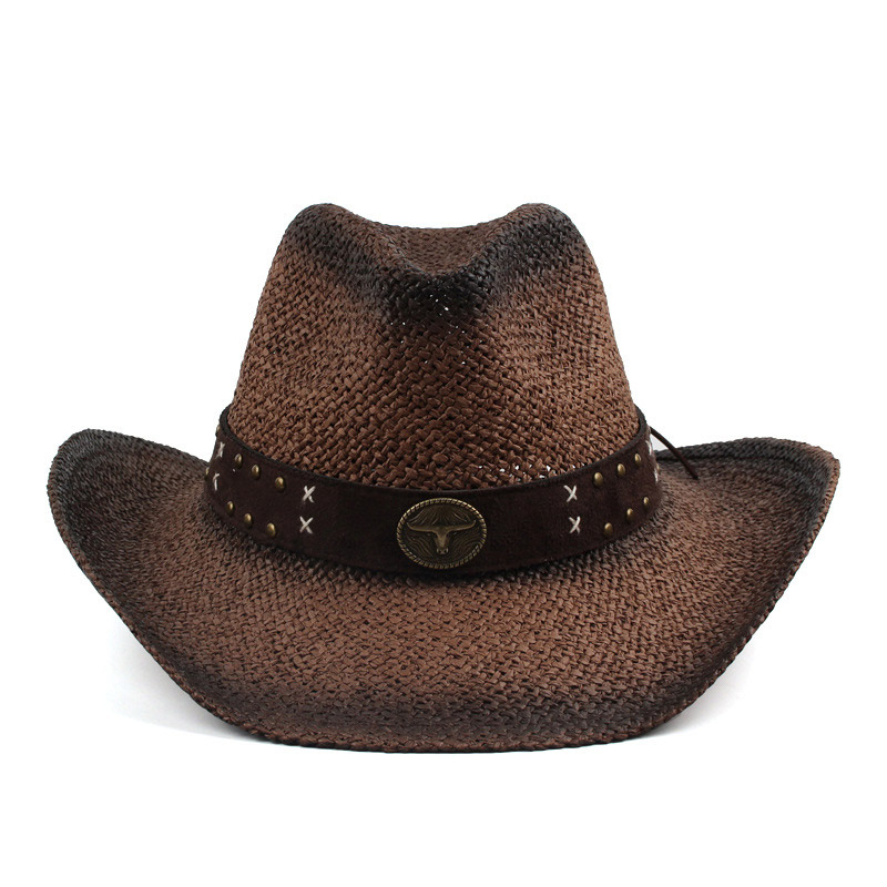 Dark Brown Straw Cowboy Hat