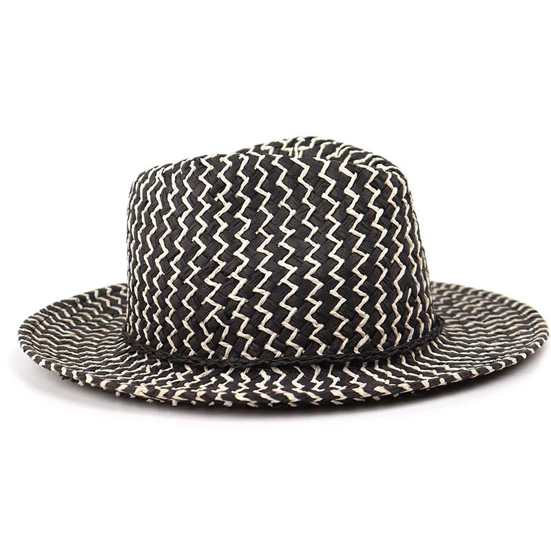 Cappello da sole Fedora in paglia di carta intrecciata a mano