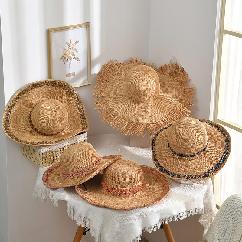 High Quality Raffia Floldable Sun Straw Hat