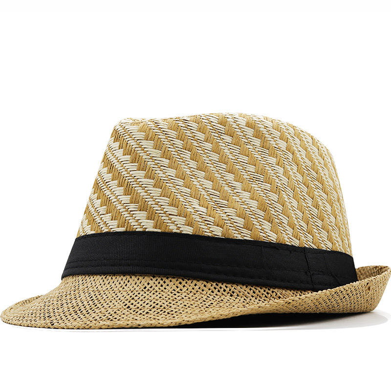 Hot Sale Check Straw Cuban Fedora Sun Hat
