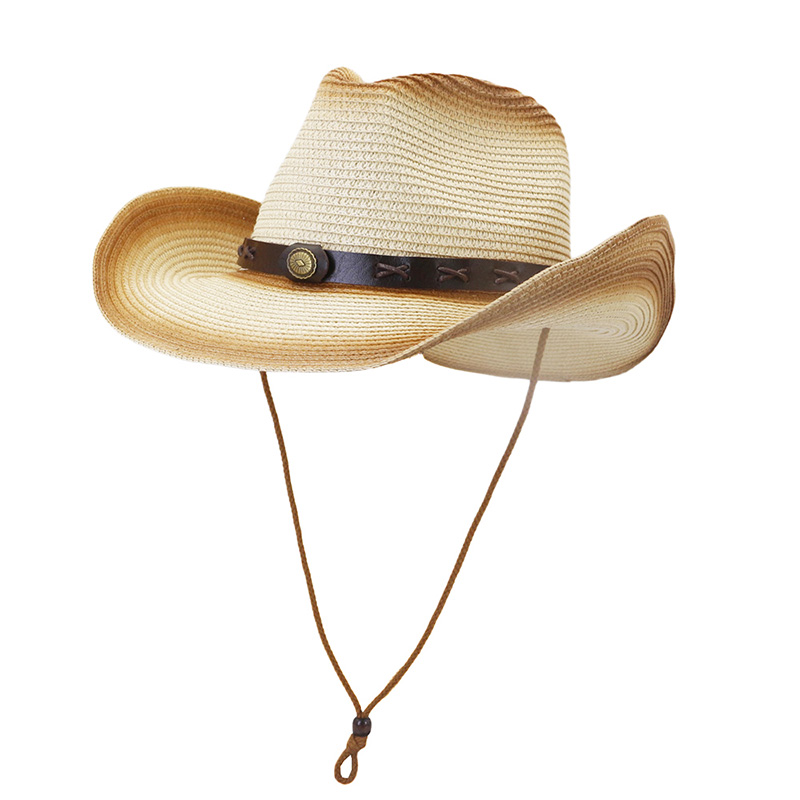 Leather Belt Cowboy Straw Hat