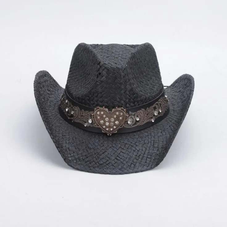 Manufacturer newest black cowgirl straw hats