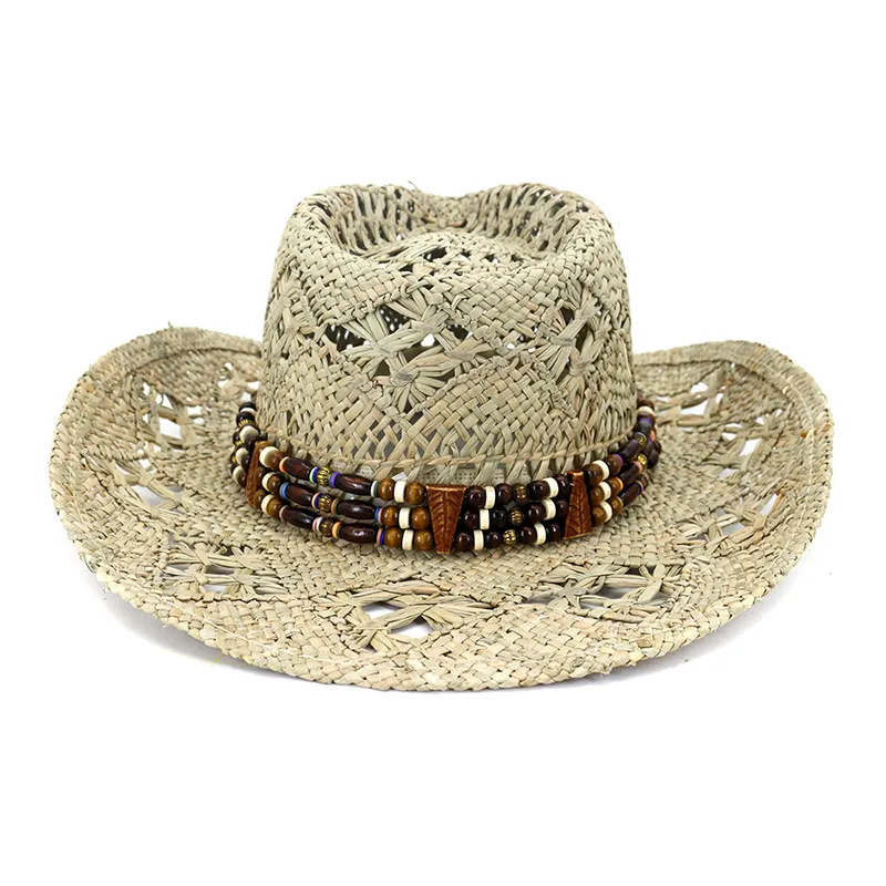 Letni kapelusz kowbojski z naturalnej trawy