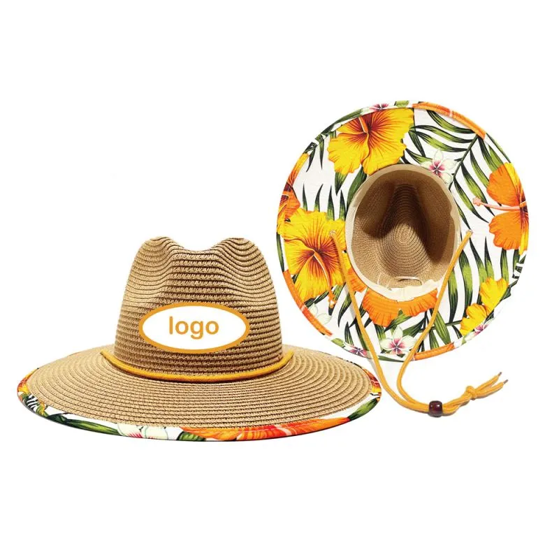 Najnowszy tropikalny kapelusz plażowy ze słomy na wyspie