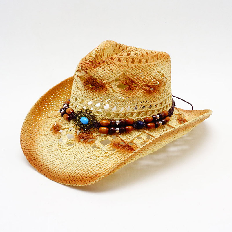 Женская ковбойская шляпа из бумажной соломы