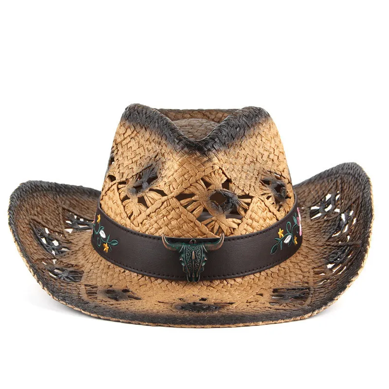 Chapeaux de paille de cow-boy rétro pour hommes