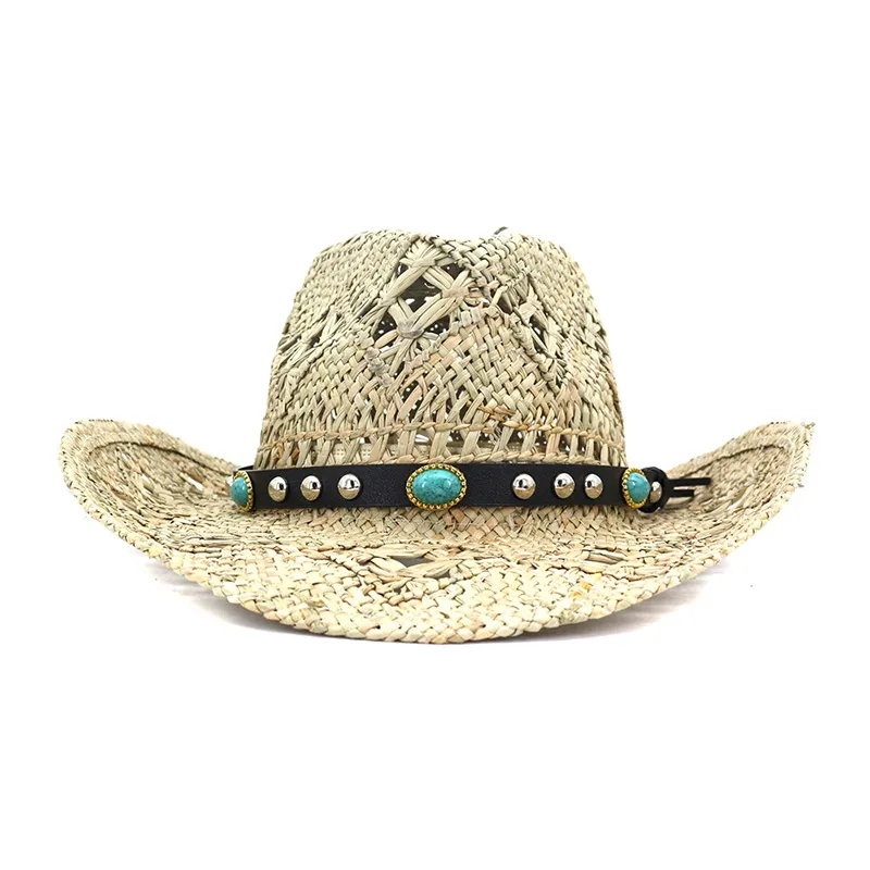 Kowbojski kapelusz przeciwsłoneczny z trawy morskiej