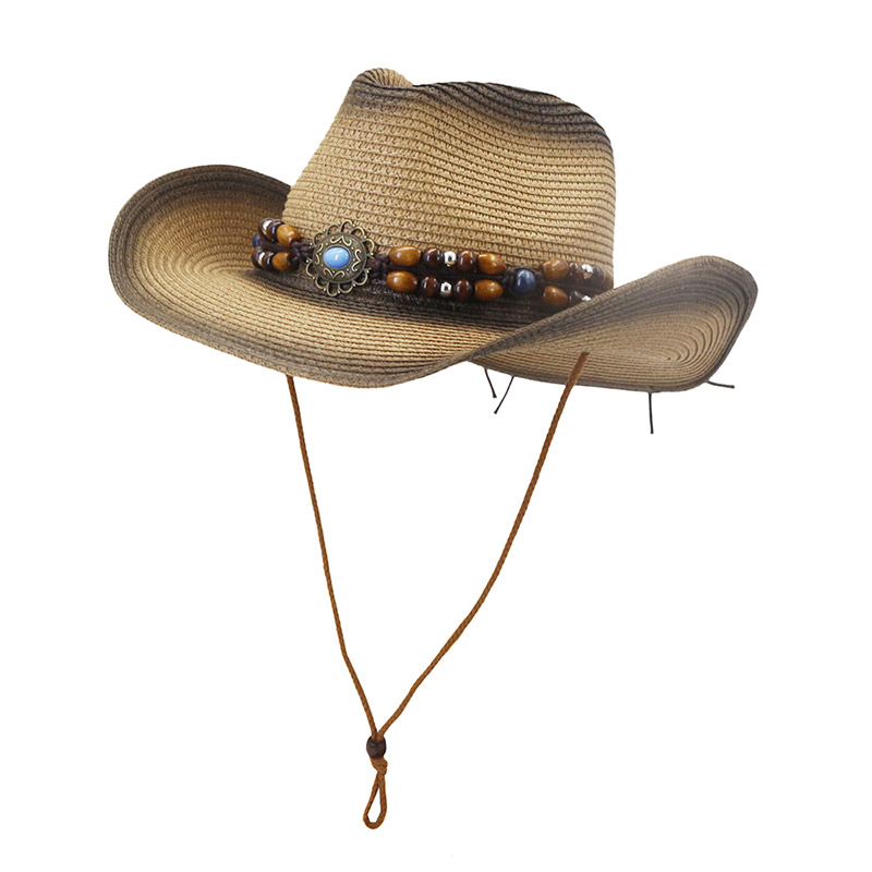 ສີດ Paper Straw Cowboy Hat