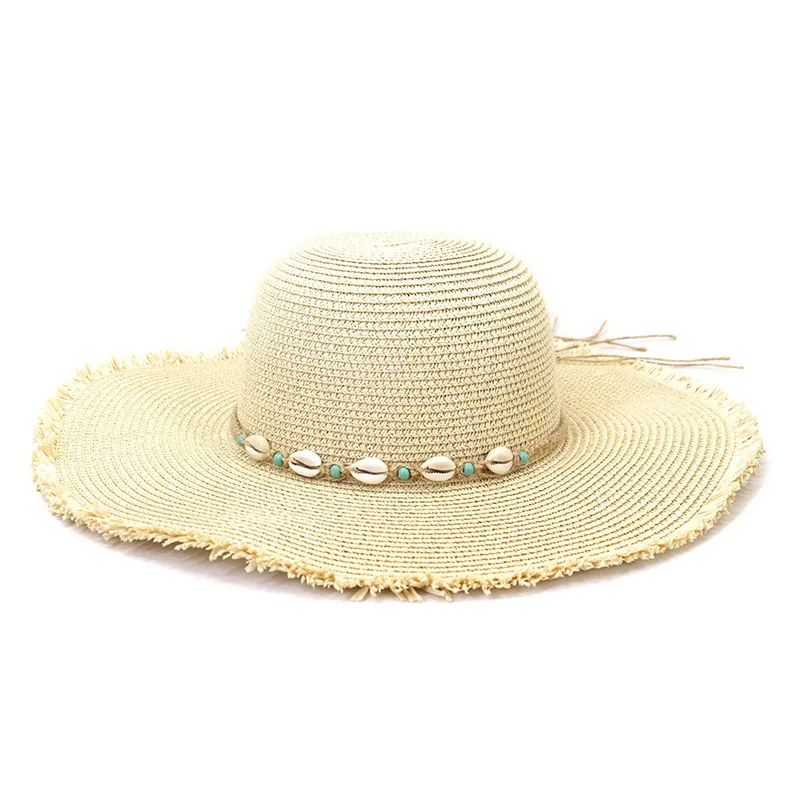 Stylischer Muschelband Beach Lady Floppy Sombrero